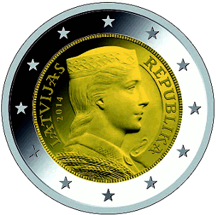 Lettonia 2 euro 2014
