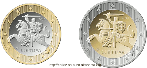 Lituania 1 e 2 euro ordinario 2015