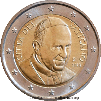 Vaticano 2 euro Papa Francesco 2014