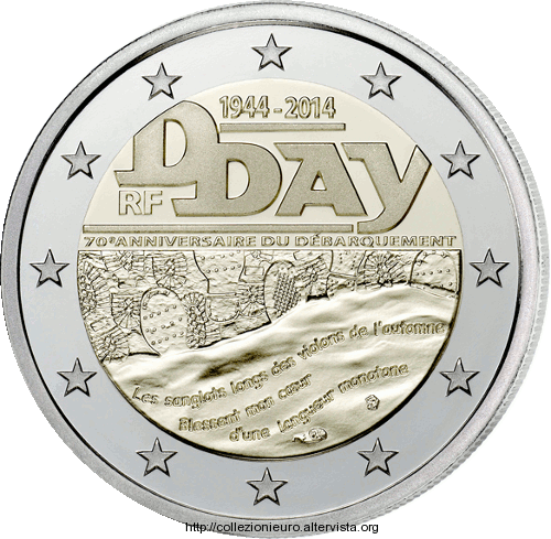 Francia 2 euro comm D_Day 2014 c