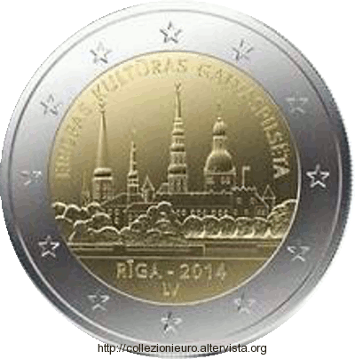 Lettonia 2 euro riga 2014 f