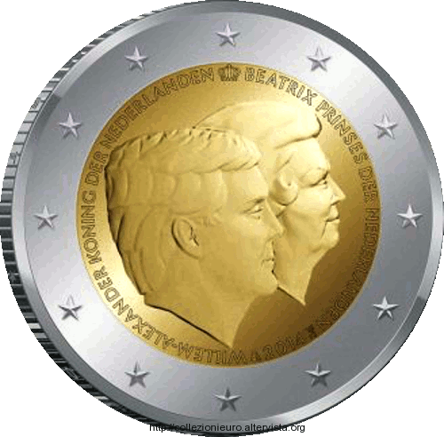 Olanda 2 euro commemorativo doppio ritratto 2014