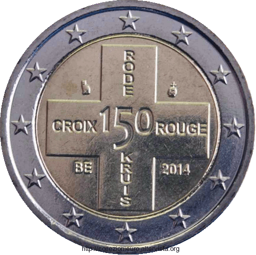 Belgio coincard 2 euro crocerossa belga 2014c
