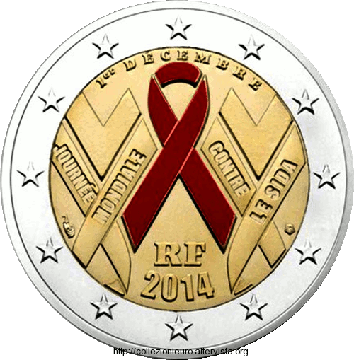 Francia 2 euro sida aids 2014j