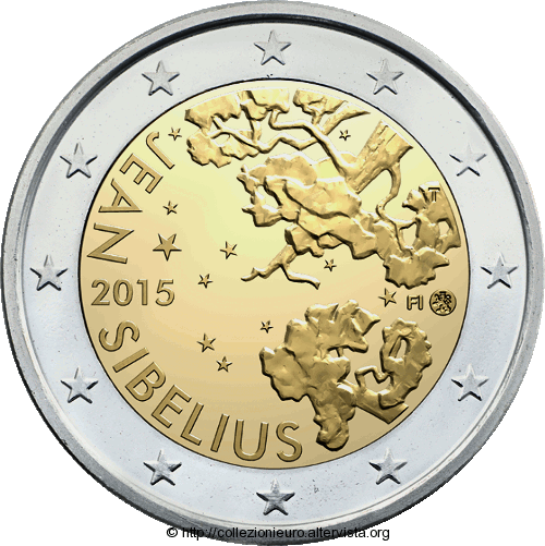 Finlandia 2 euro commemorativo jean sibelius 2015a