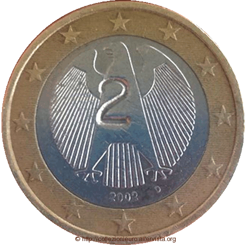 Germania 1 euro 2002 artefatto punzone 2