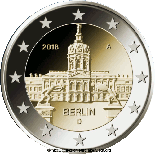 Germania 2 euro Castello di Charlottenburg a Berlino 2018