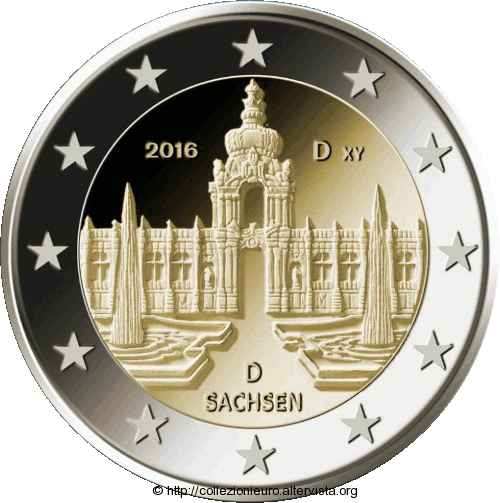 Germania 2 euro Dresden Zwinger Sassonia 2016