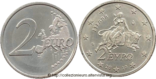 Grecia 2 euro 2010 monometallo