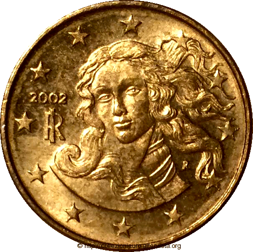 Italia 10 cent 2002 senza iniziali incisore CM