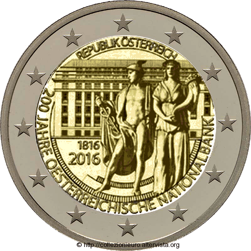 Austria-2-euro-commemorativo-200-anni-banca-nazionale-2016 bozzetto