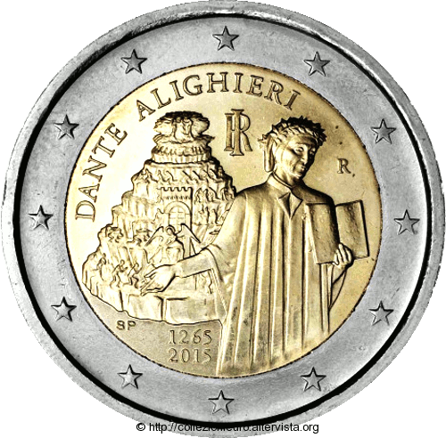 Italia-folder 2-euro-dante-alighieri-2015a