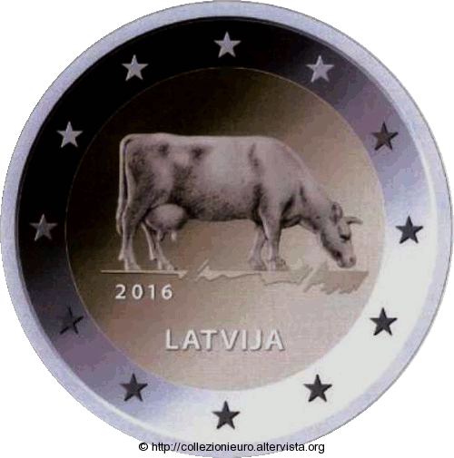 Lettonia 2 euro la mucca 2016