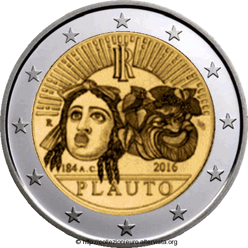 Italia bozzetto 2 euro commemorativo Plauto 2016