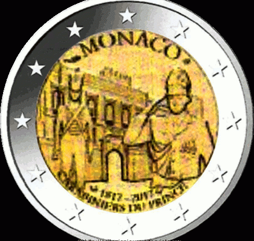 Monaco: Bozzetto 2 euro commemorativo dedicato al “200° anniversario della fondazione della Compagnia dei Carabinieri del Principe” 2017.