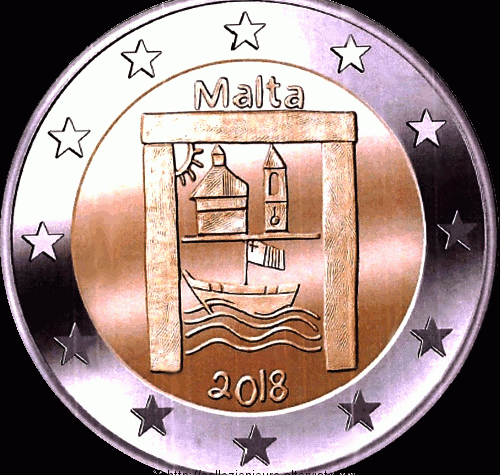 Malta: Bozzetto 2 euro commemorativo “Malta Community Chest Fund – Beni Culturali” 2018.