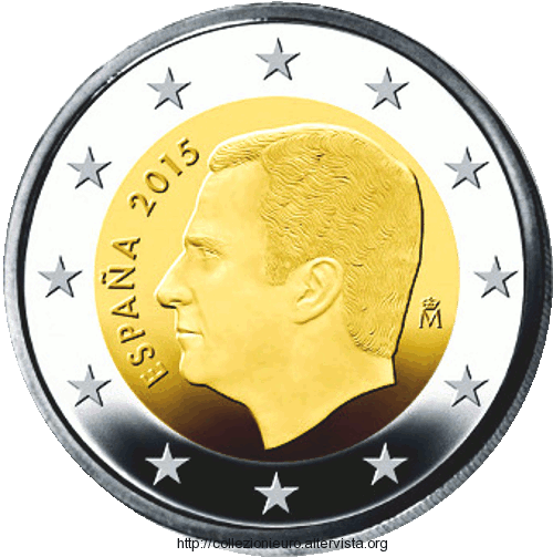 Spagna 2 euro ordinario Felipe VI 2015